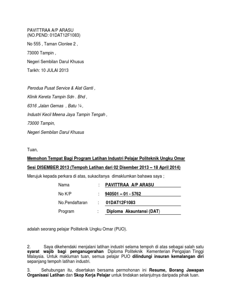 Borang Permohonan Pdf