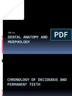 Dental Anatomy and Morphology Chronology