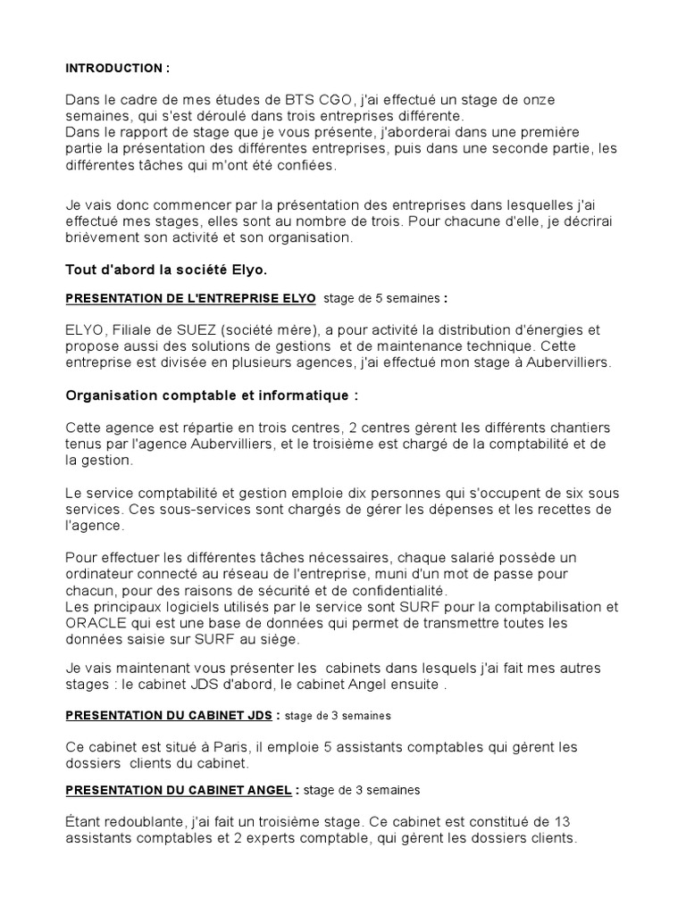 Exemple Soutenance Rapport de Stage  Affaires  Informatique et