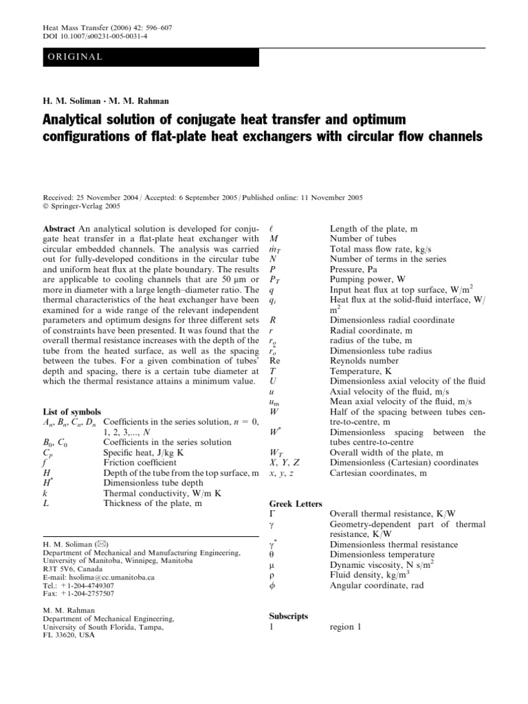 FlatPlate Heat Exchanger PDF Reynolds Number Heat Transfer