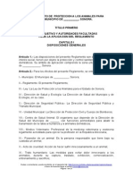 Reglamento de La Ley de Protección Animal Del Estado de Sonora