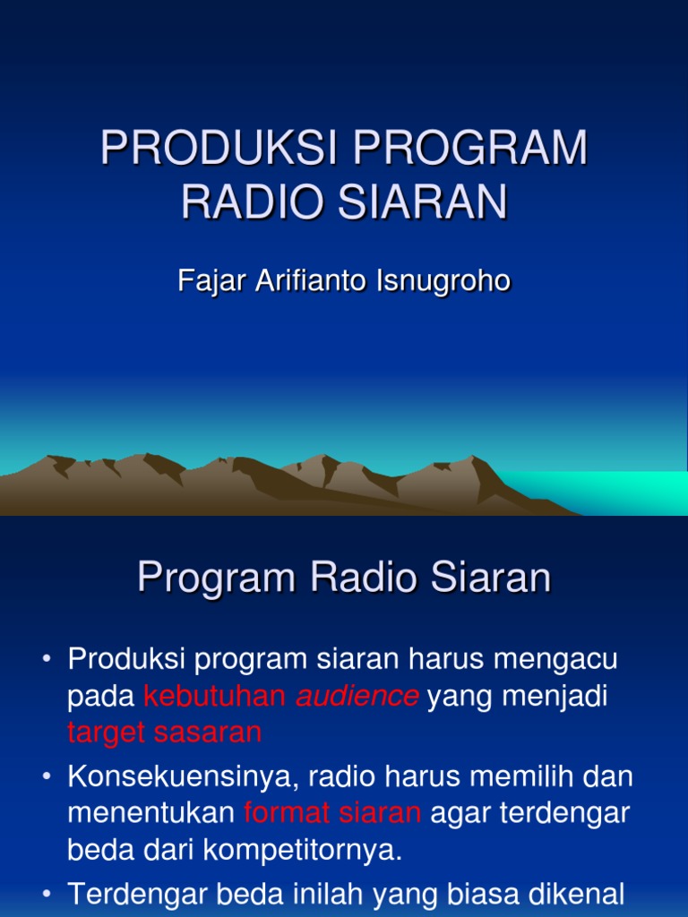 Format dan Produksi Siaran Radio | PDF