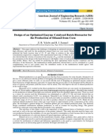 Design of An Optimized Enzyme Catalysed Batch Bioreactor For The Production of Ethanol From Corn