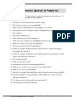 Sample Interview Questions To Prepare You