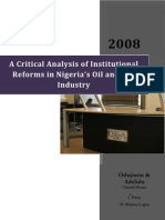 A Critical Analysis of Institutional Reforms in Nigeria's Oil and Gas Industry