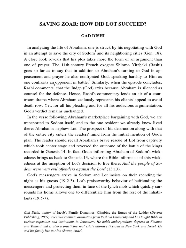 Saving Zoar How Did Lot Succeed Jewish Bible Sodom And Gomorrah Abraham