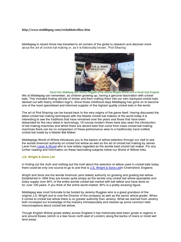 How To Make Cricket Bat PDF Cricket Trees