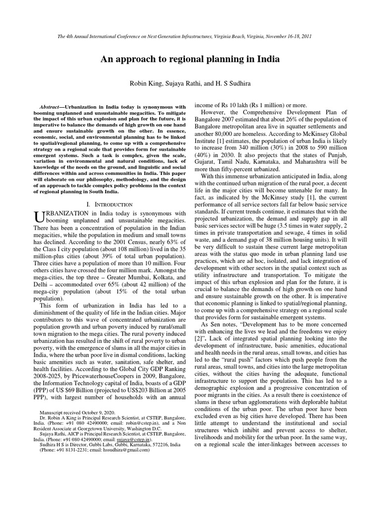 Regional Planning Strategies in India | PDF | Development Economics ...