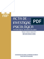 Acta de Investigación Psicológica, Vol. 1, No. 2, Agosto 2011