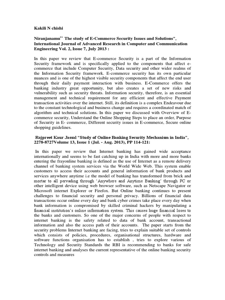 Literature Review E Commerce Online Banking