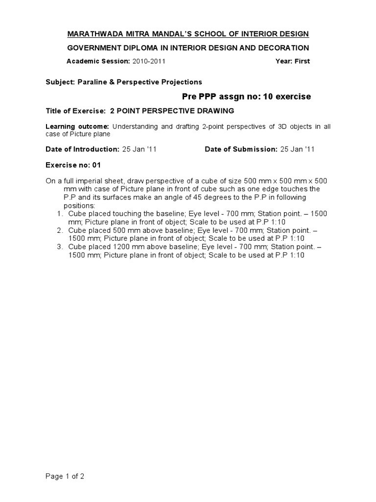 2-Point Perspective Drawing Guide | PDF