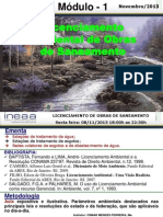 Licenciamento Ambiental de Obras de Saneamento- InEAA - 2013