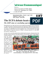 Taiwan Communiqué: The ECFA Debate Heats Up