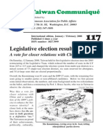 Taiwan Communiqué: Legislative Election Results