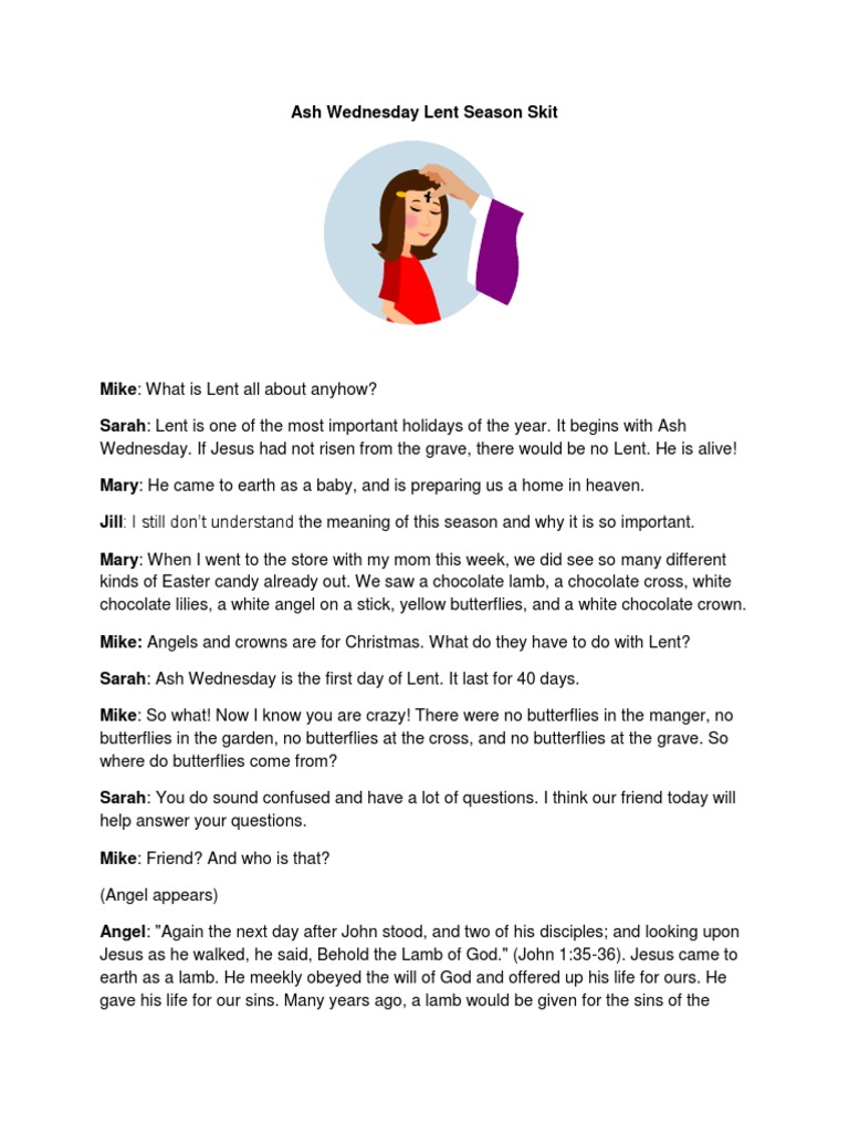Ash Wednesday &amp; Lent Skit | PDF | Lent | Jesus