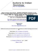 Book Reviews and Notices - MADHU KISHWAR, Religion at The Service of Nationalism and Other Essays. Delhi - Oxford University Press, 1998. Xix + 323 Pp. Notes. Rs