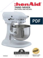 Kitchen Aid Mixer Bowl Lift Style Use and Care Guide With Recipes 72 Pages