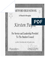 Student Council Certificate