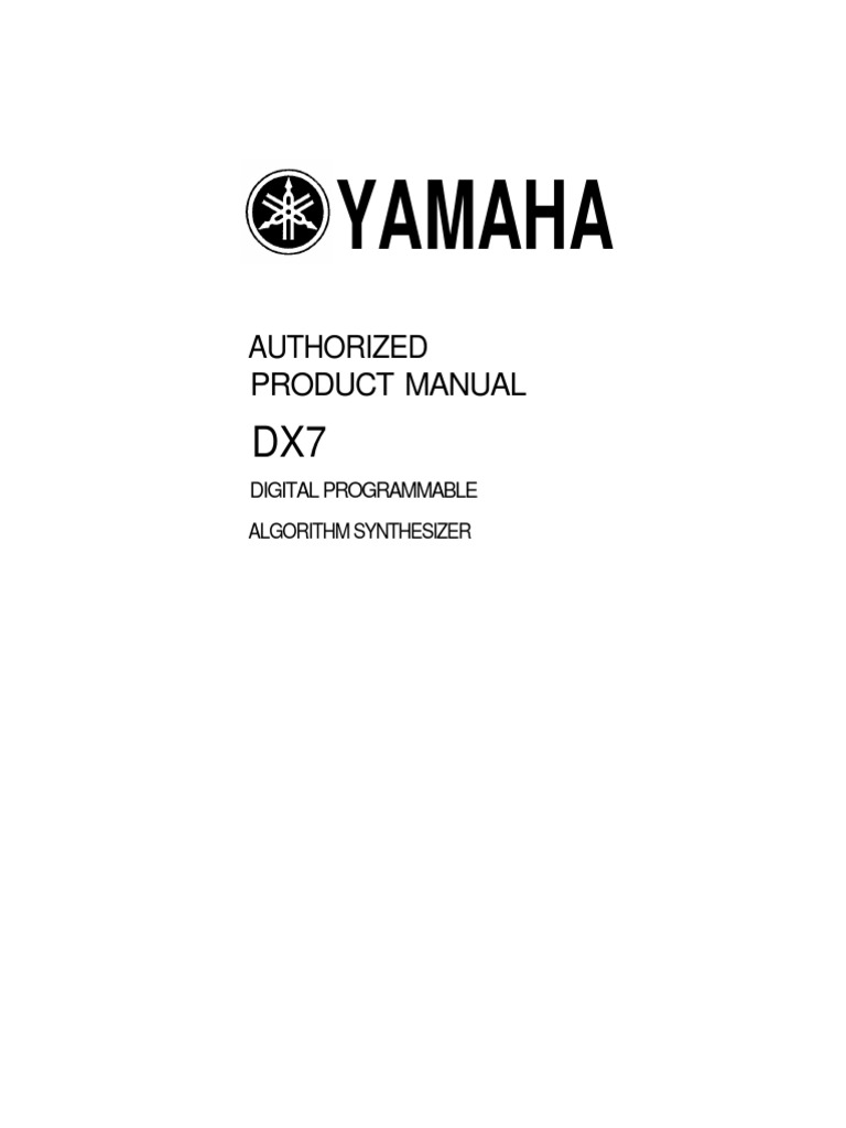 Yamaha DX7 Manual | Synthesizer | Pitch (Music)