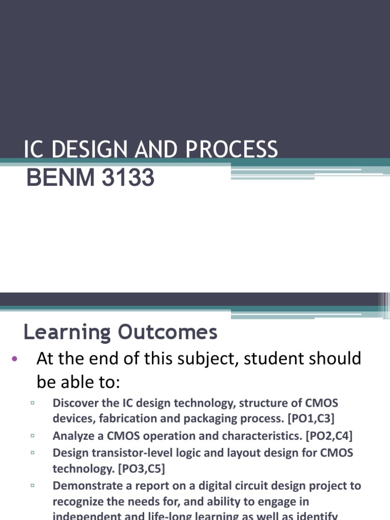 Chapter 1 - Introduction To IC Design | PDF | Integrated Circuit ...