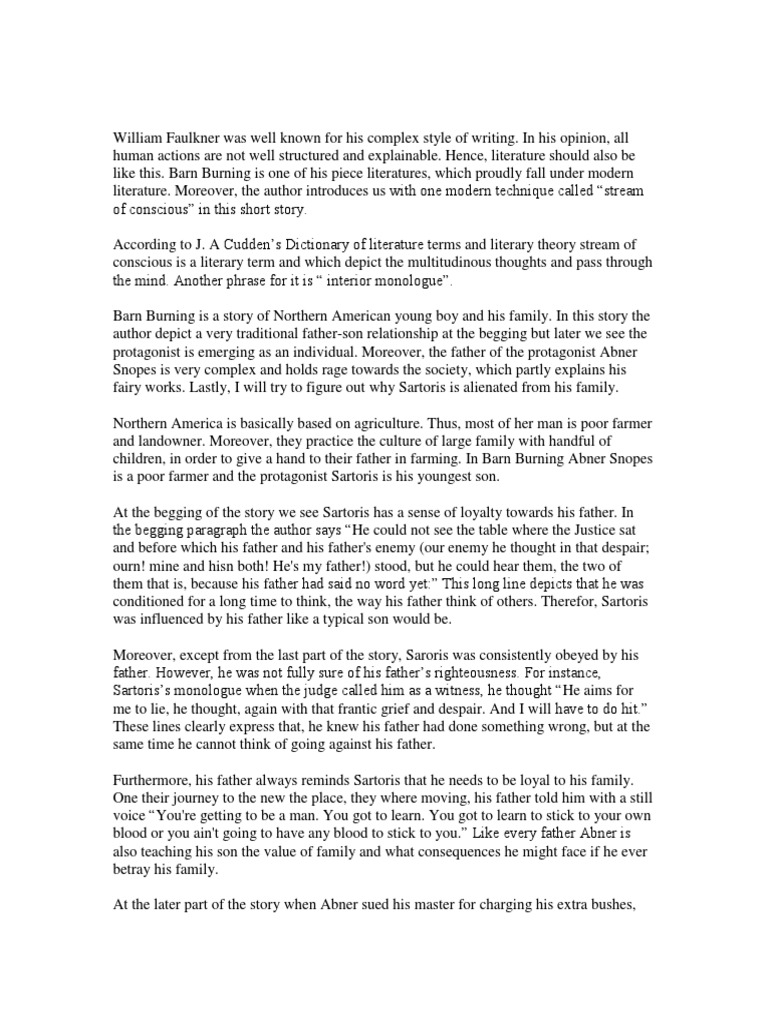 William Faulkner Barn Burning Pdf
