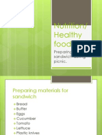 Nutrition/ Healthy Food: Preparing Sandwich During Picnic