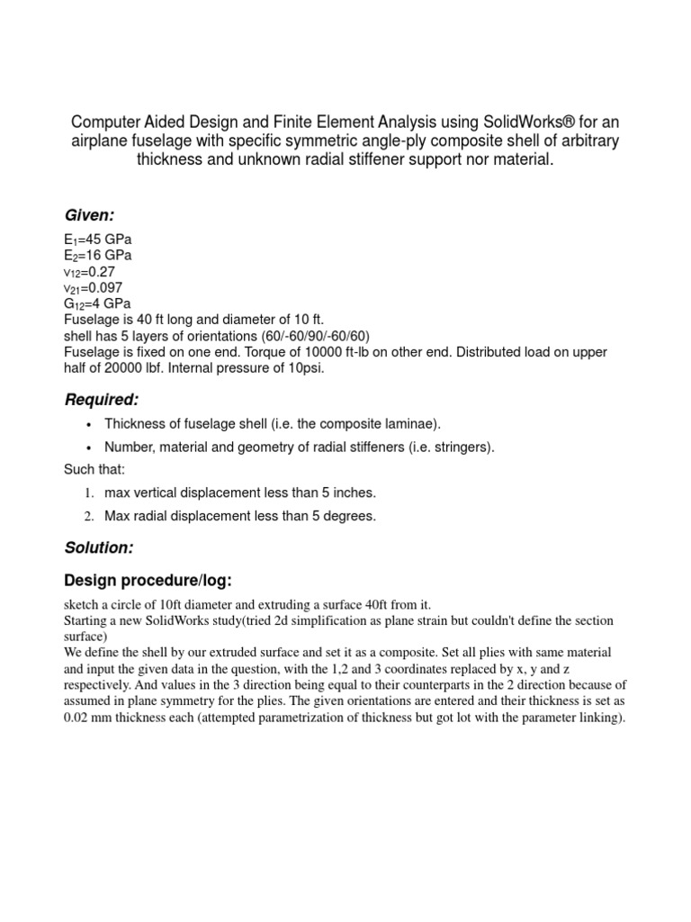Computer Aided Design and Finite Element Analysis using SolidWorks® for ...