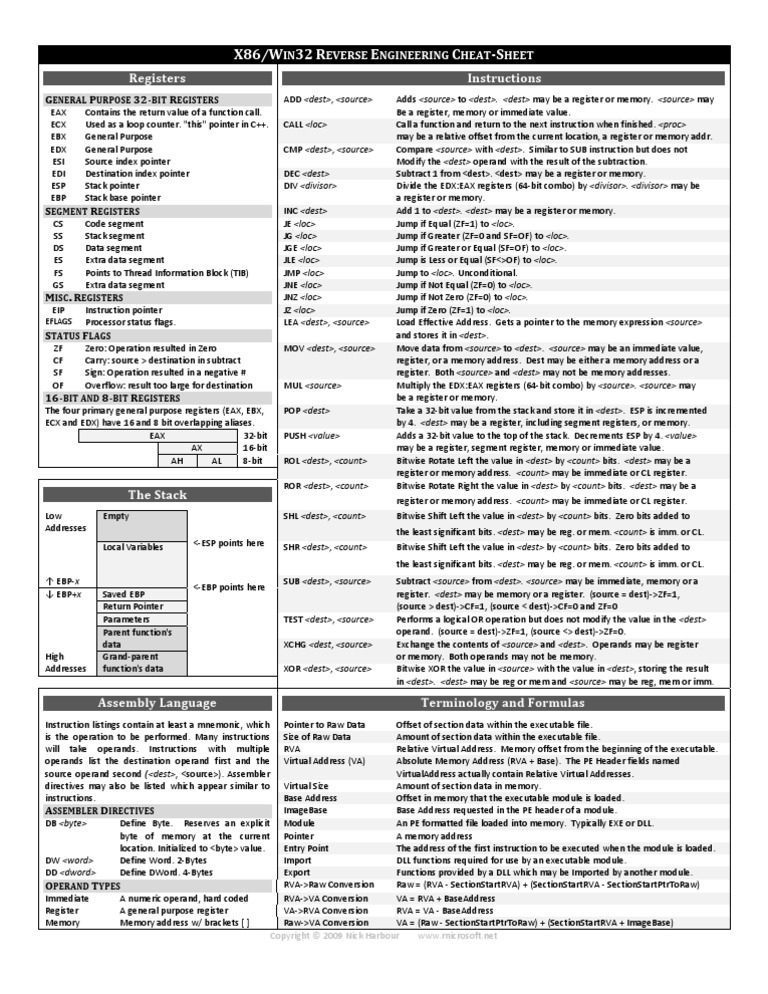 X86 Assembly Reverse Engineering Guide | PDF | Pointer (Computer ...