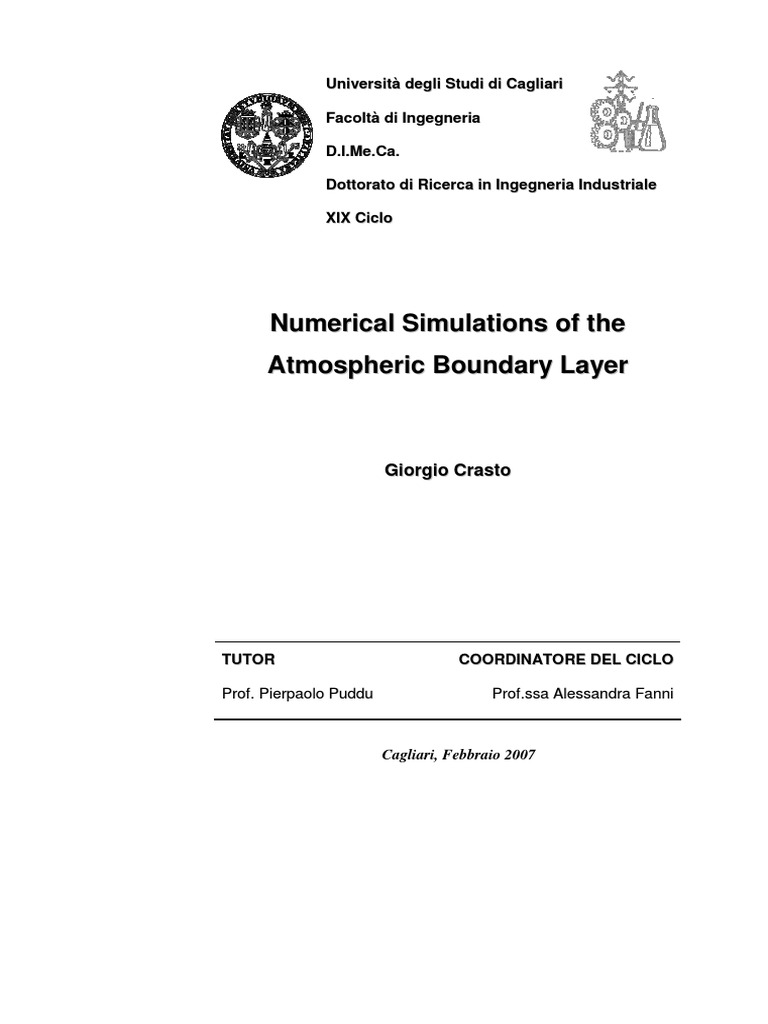 Atmospheric Boundary Layer Modelling | PDF | Turbulence | Fluid Dynamics