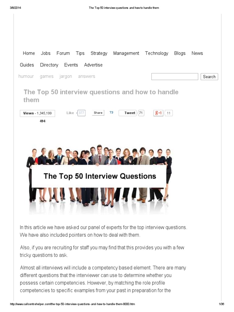 Top 50 Behavioral Interview Questions | PDF | Competence (Human ...