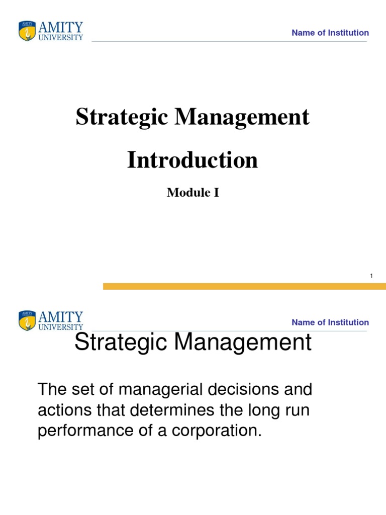 Strategic Management Overview | PDF | Business