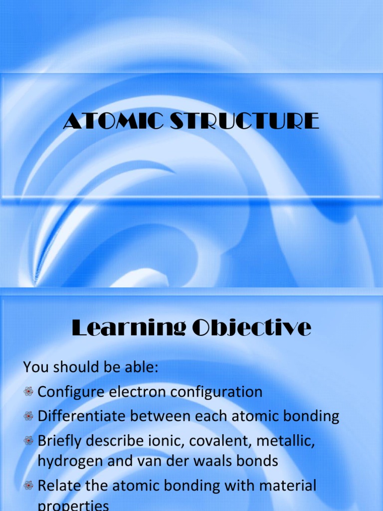 Atomic Structure and Bonding Explained | PDF | Electron Configuration ...