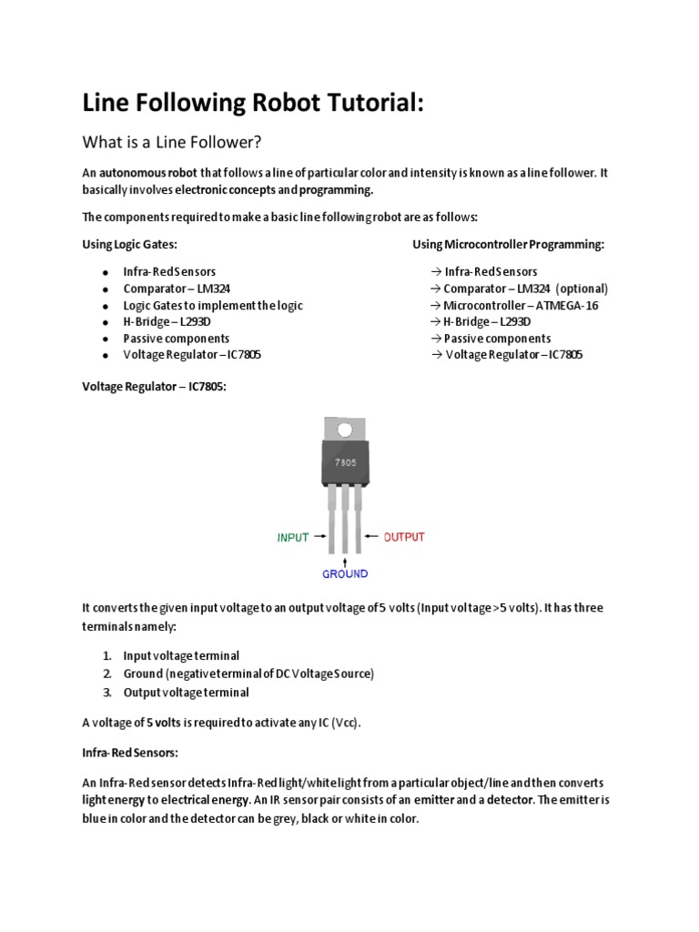 Line Follower Robot Using Logic Gates | PDF | Logic Gate | Infrared