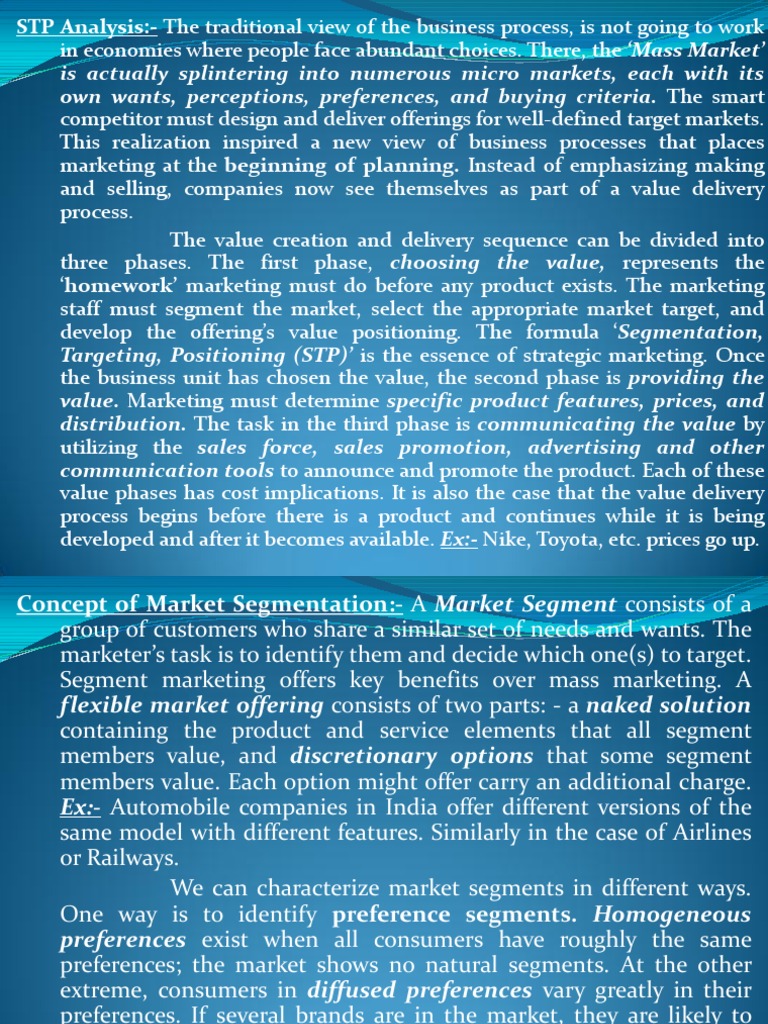 STP Framework in Market Segmentation | PDF | Market Segmentation ...
