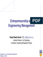 Entrepreneurship and Engineering Management