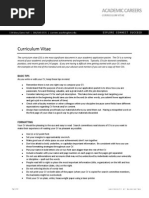 Academic Careers Curriculum Vitae Tips