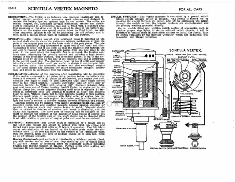 Scintila Vertex PDF Distributor Ignition System