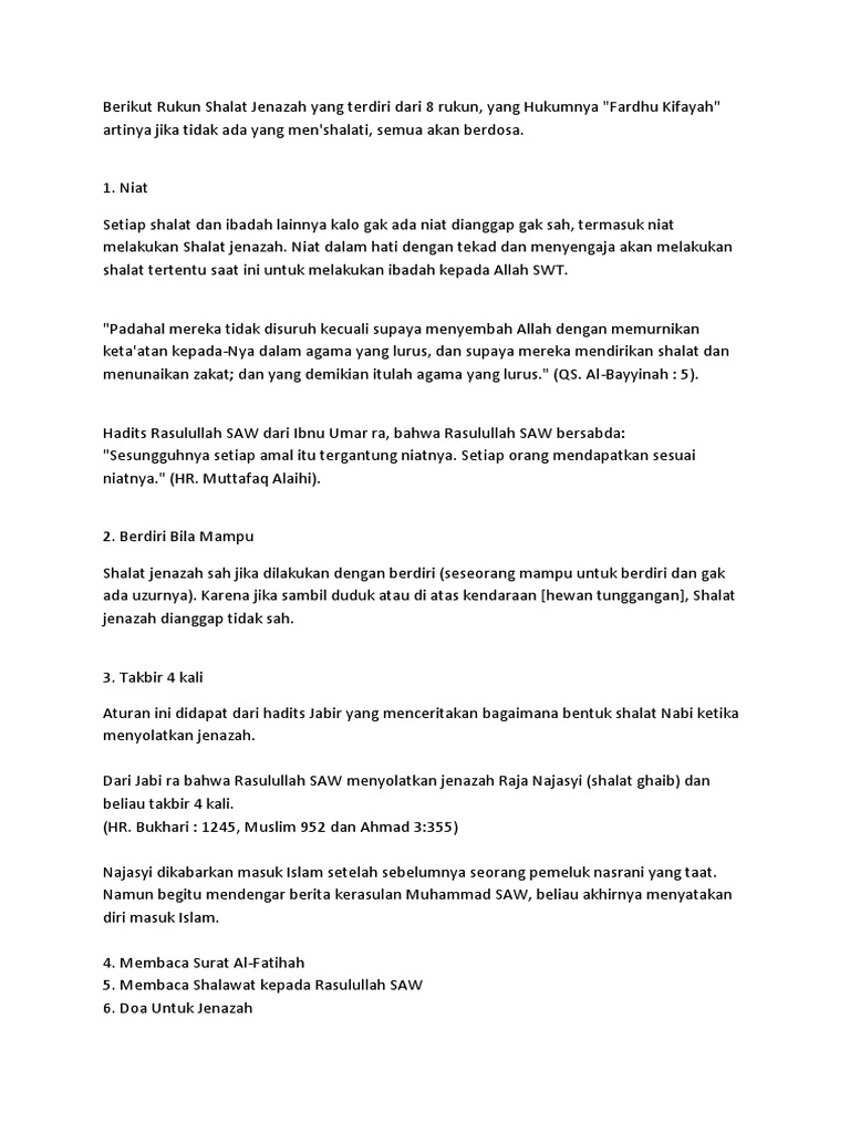 Tata Cara Sholat Jenazah Thaharah