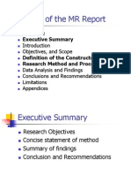 Format of The MR Report