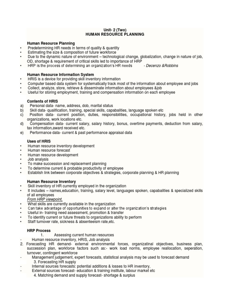 Human Resource Planning and Job Analysis | PDF | Performance Appraisal ...