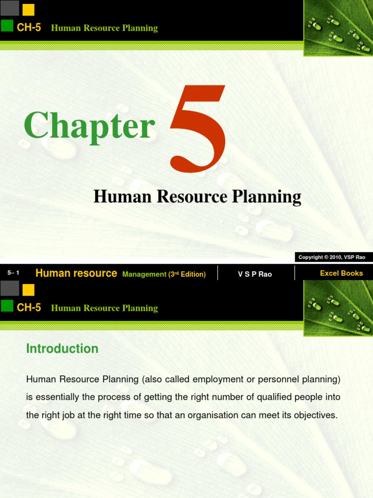 CH 05-Human Resource Planning | PDF | Human Resource Management | Human ...