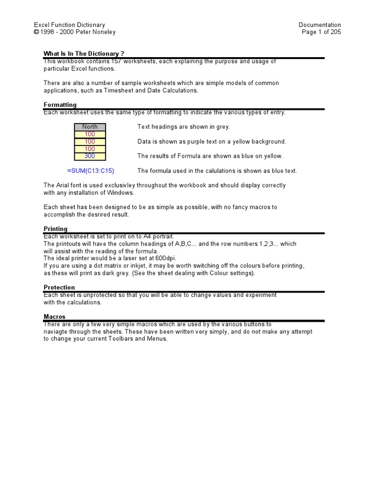 Excel Function Dictionary Data Analysis Statistics
