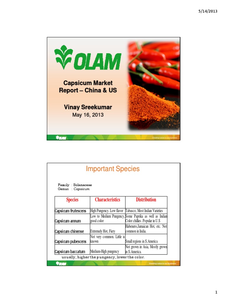 China y Estados Unidos OLAM PDF PDF Capsicum Chili Pepper