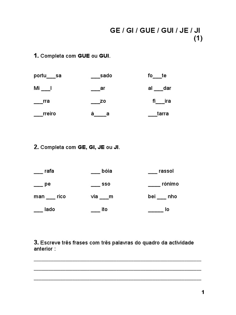 Ge - Gi - Gue - Gui - Je - Ji | PDF