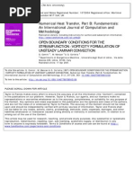 Open Boundary Conditions for the Streamfunction -Vorticity Formulation of Unsteady Laminar Convection