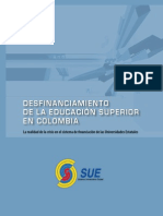 Desfinanciamiento de La Educacion Superior SUE 2012