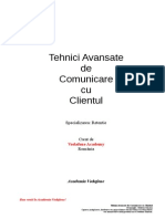 Tehnici Avansate de Comunicare Cu Clientul