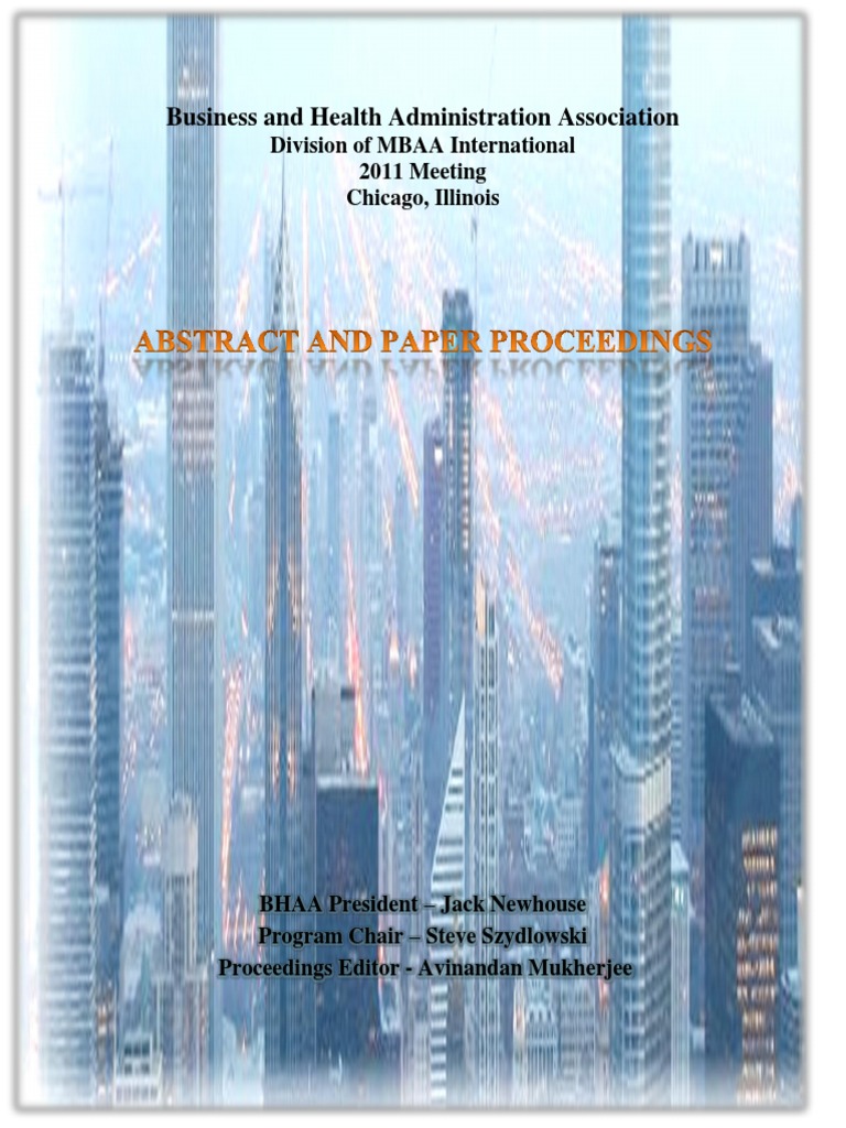 2011 BHAA Proceedings | PDF | Preventive Healthcare | Health Care