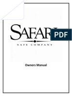 Owners manual setup guide for mechanical, electronic and biometric safes