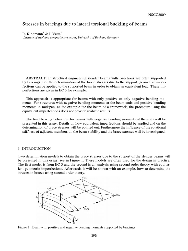 Stresses in Bracings Due To Lateral Torsional Buckling of Beams | PDF